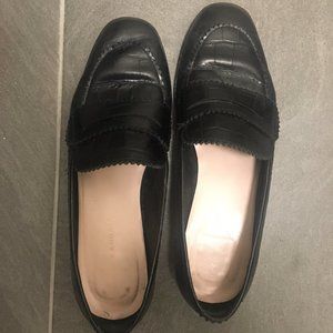 Loeffler Randall Beatrix Black Crocodile Loafer